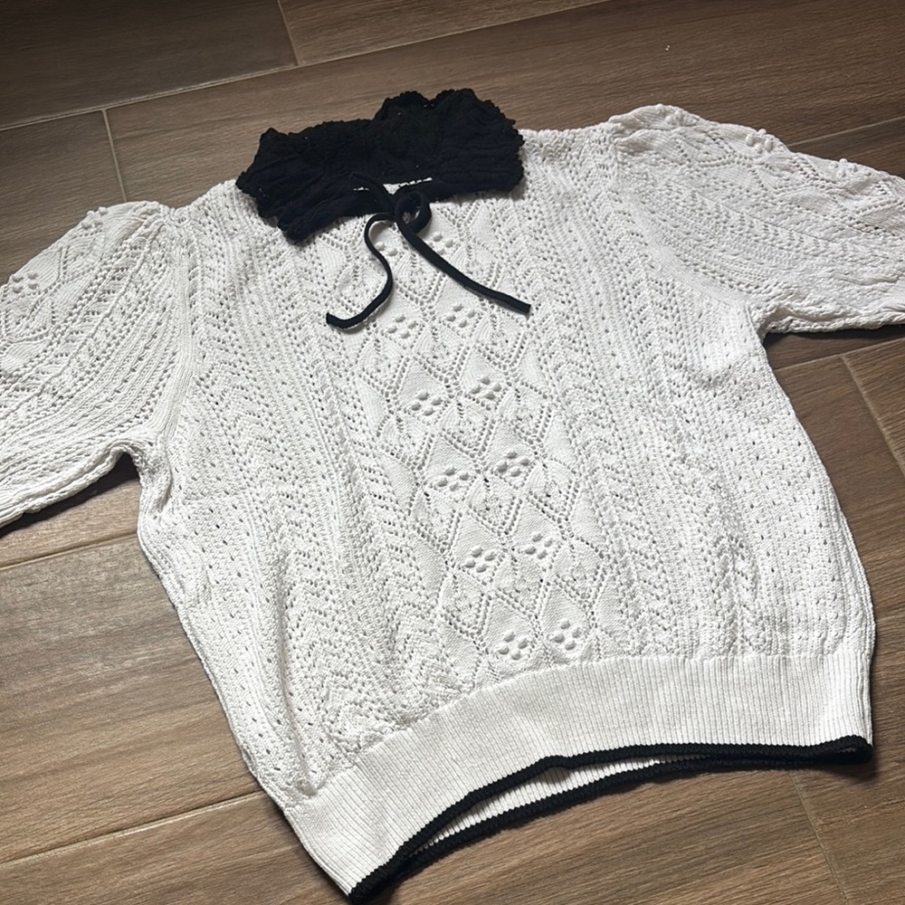 LOFT White Collared Sweater - Picture 3 of 10